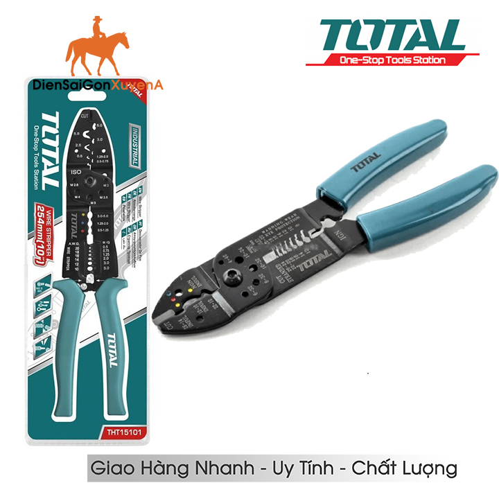 Kềm tuốt dây điện mỏ quạ TOTAL THT15606 Kìm tuốt dây Đường kính đầu tuốt 0.5mm~6mm - Điện Sài Gòn Xuyên Á