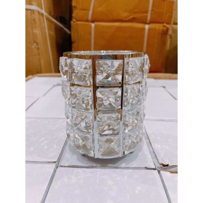 Cốc đựng cọ trang điểm, đồ làm nail, lọ decor pha lê cao cấp