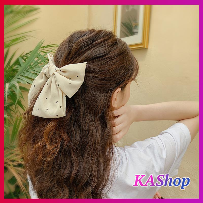 [HCM]Kẹp tóc nữ Phối thắt nơ Chấm bi CUTE - KAShop