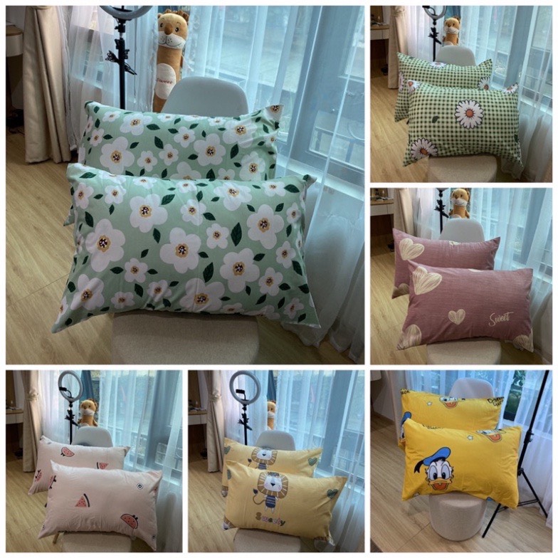 1 đôi Vỏ Gối cotton poly size 50x70