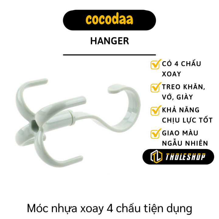 Móc phơi giày - Móc nhựa 4 chấu - Móc phơi khăn, mũ, cà vạt, túi xách tiết kiệm không gian - Móc nhựa xoay 360 phơi giày, dép tiện lợi