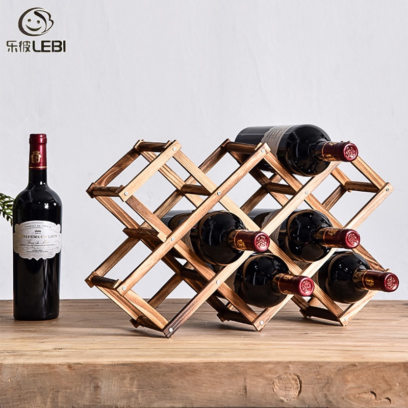 Wine rack decoration wine rack solid wood household small modern minimalist wine cabinet display rack red wine lattice