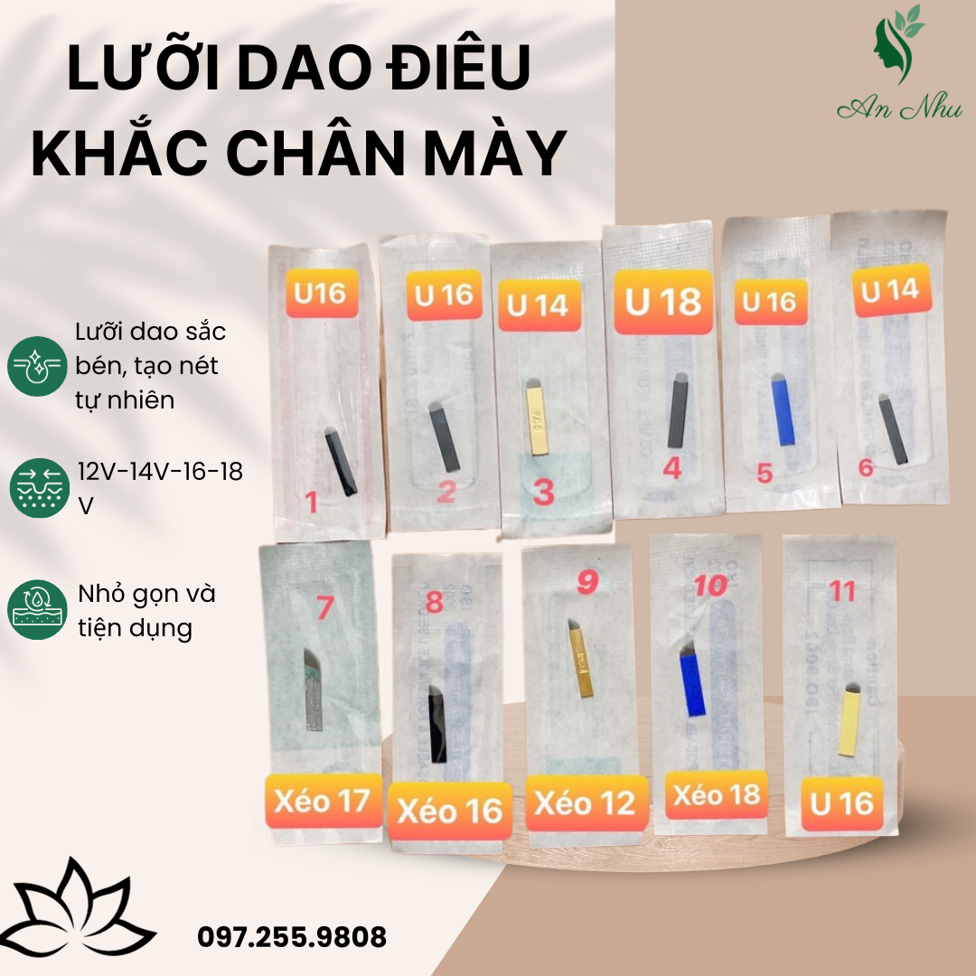 Lưỡi dao điêu khắc sợi chân mày ( phun xăm thẩm Mỹ )