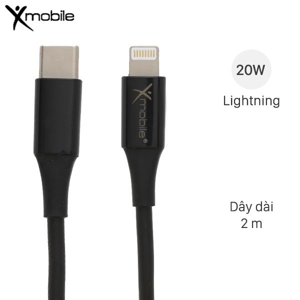 Cáp Type C - Lightning 2m Xmobile CL-PD01-2000 Đen ( Like New )