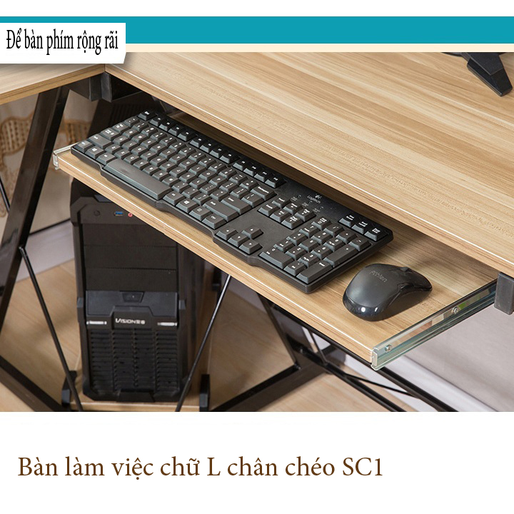 Anti-static painted iron frame L-shaped gaming table-computer desk, study desk, work platform size