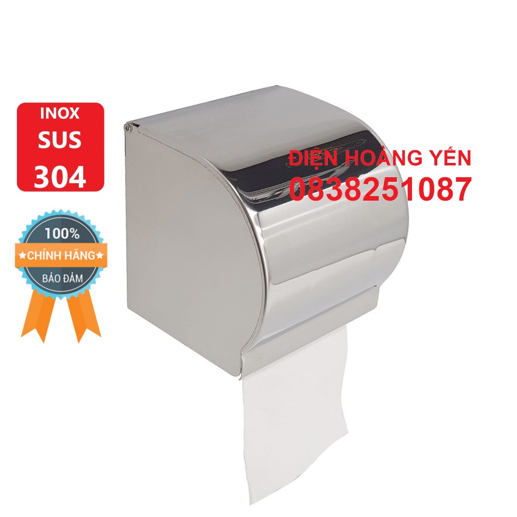 Hộp đựng giấy vệ sinh inox 304 gắn tường cao cấp chống ướt giấy không hoen gỉ trong môi trường chất tẩy rửa - HG04