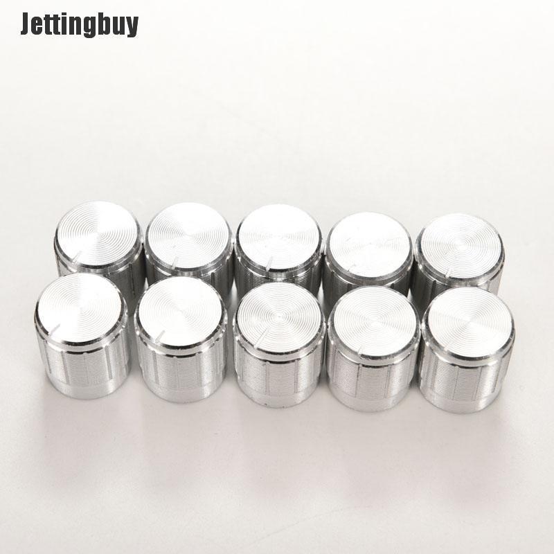 Jettingbuy 10PCS Aluminum Knobs Rotary Switch Potentiometer Volume Control Pointer Hole 6mm