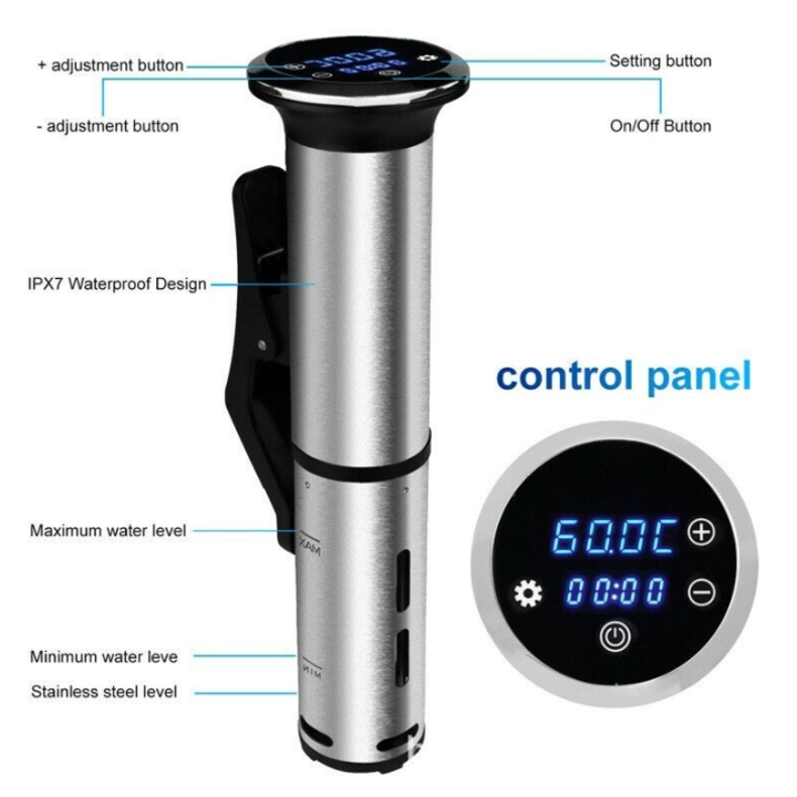 Máy nấu chậm Sous Vide cao cấp BioloMix SV-8006, điều khiển màn hình LED - Hàng Nhập Khẩu
