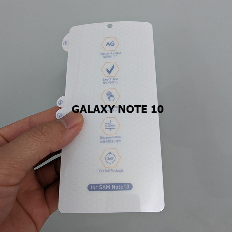 Miếng dán PPF AG Note 10 chống xước màn hình mặt trước