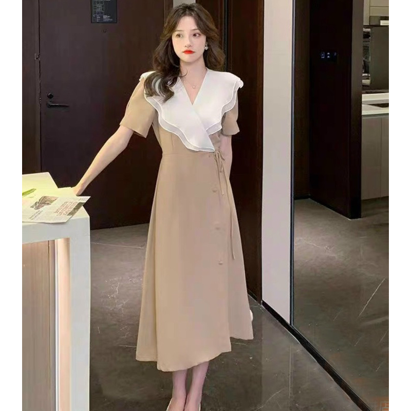 ĐẦM KEM CỔ BÈO TRẮNG (có ảnh thật)MS71