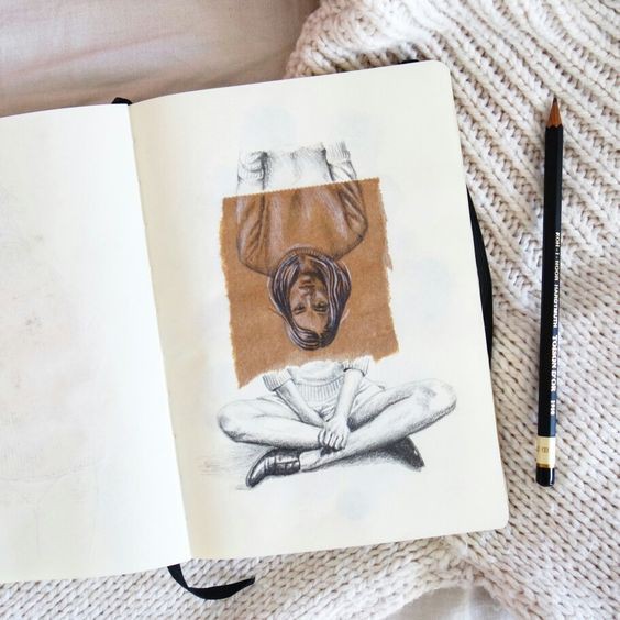 Sổ sketch Mont Marte bìa phake da size A4, A5( ngang, dọc)