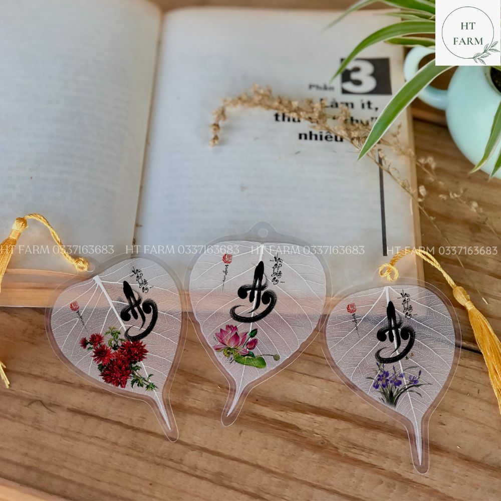 Lá Bồ Đề thư pháp - chữ An (Cầu Bình an – May mắn, Ốp điện thoại, Hàng loại 1)