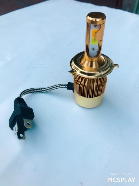 Đèn Pha LED C6 cos vàng pha trắng 36w-H4 (Giá 1 bóng)