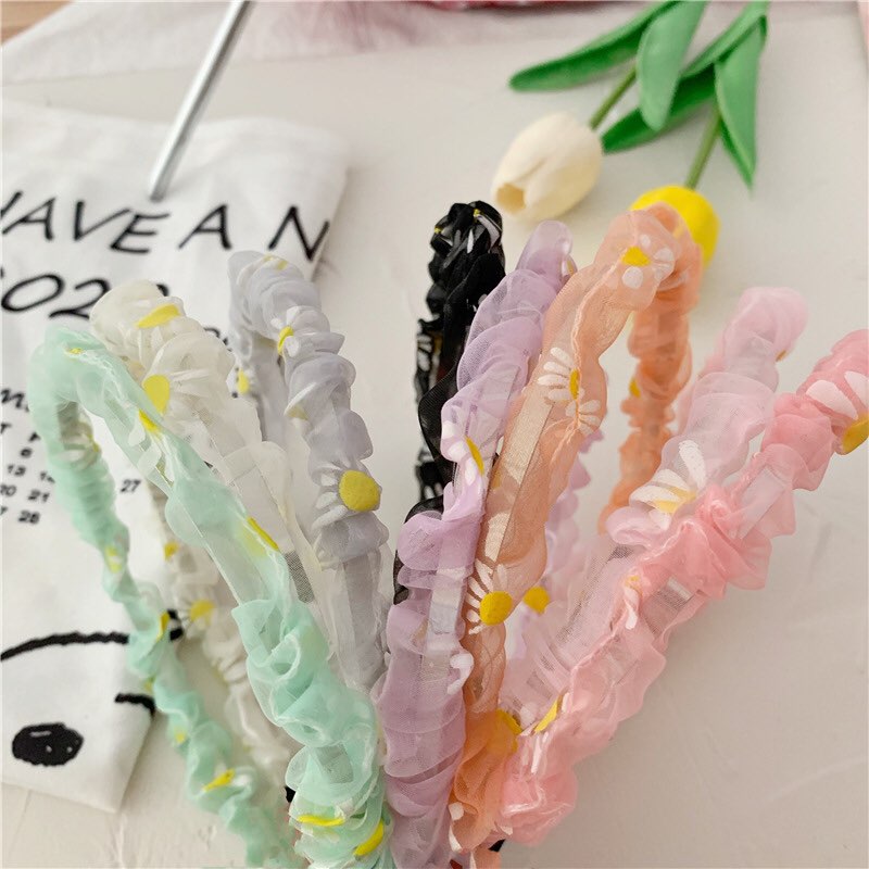[HCM]Băng đô Scrunchies hoa cúc siêu dễ thương