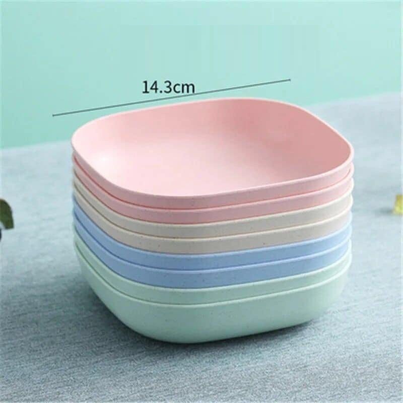 Set 8 Đĩa Lúa Mạch Vuông (4 Đĩa Sâu, 4 Đĩa Nông)
