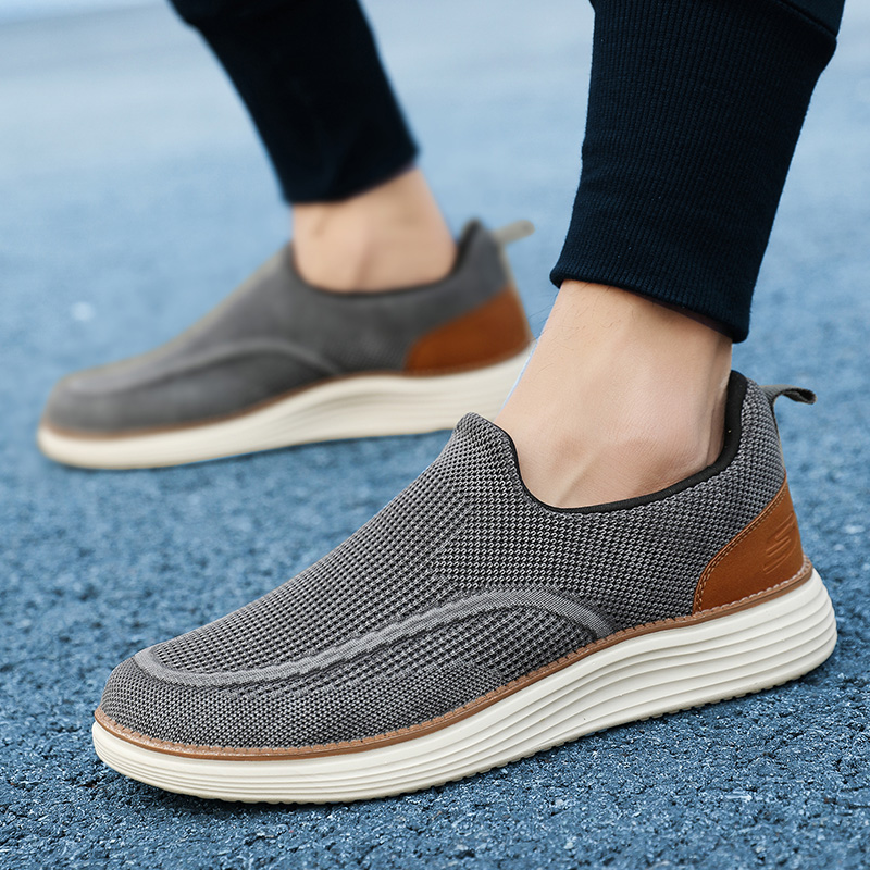 Skechers_Mới Nam Giày Thể Thao Xỏ Chân Tập Gym, Thường Ngày, Đi Học, Đi Làm Slip-Ins USA Street Wear Ingram Brackett Air-Cooled Memory Foam Goga Mat Arch, Heel Pillow, Relaxed Fit, Slip-Ins, Vegan - 210609-TPE