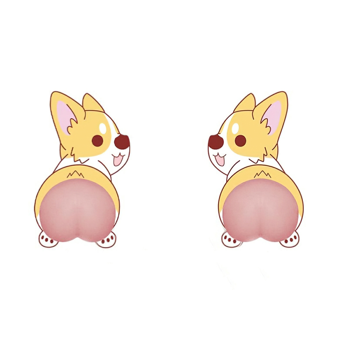 Combo of 2 Silicone Butt Shape Stickers Decorative Stickers