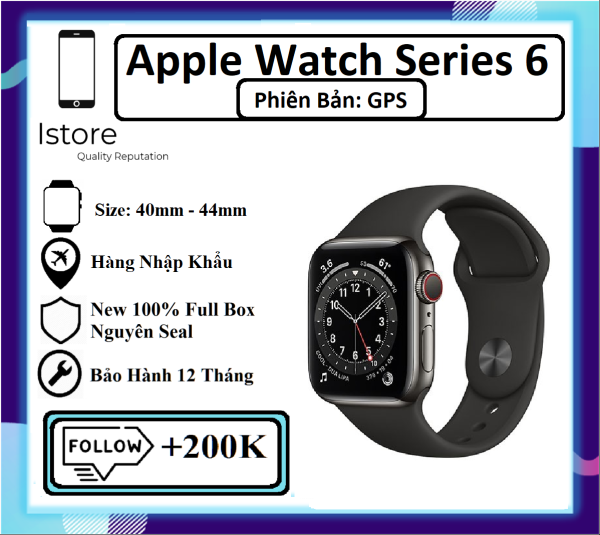 Smart Watch Apple Watch Series 6 - Aluminium Case, Sport Band - GPS - Hàng Nhập Khẩu