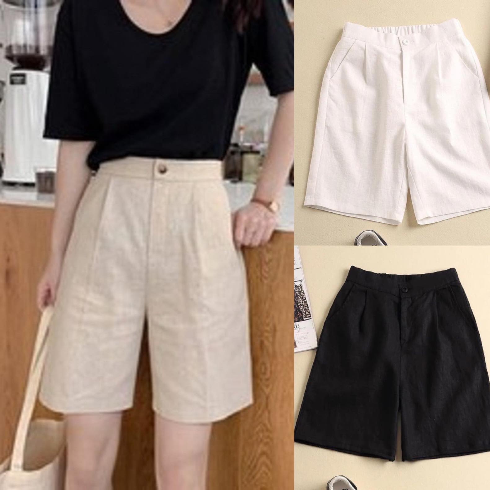 Quần short đũi nữ kéo khoá
