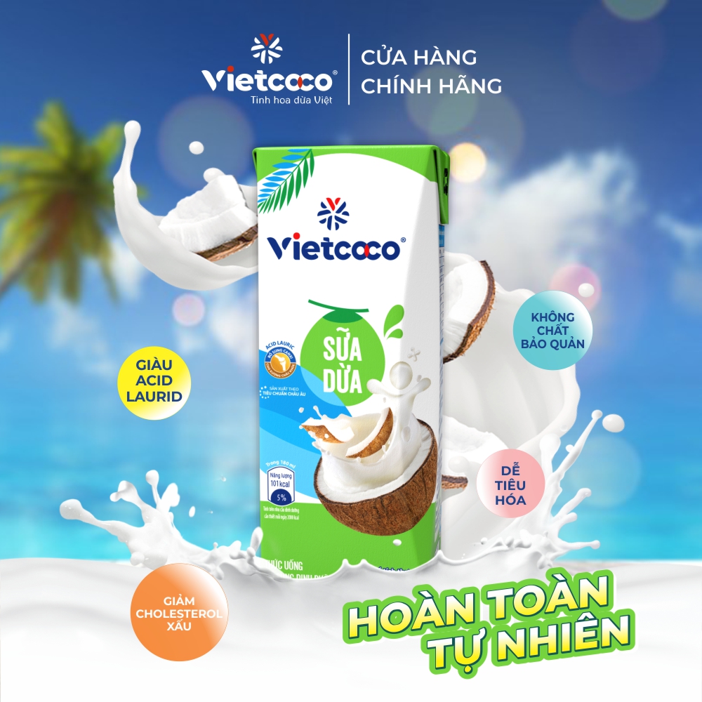 Sữa dừa UHT Vietcoco 180ml-Lốc 8