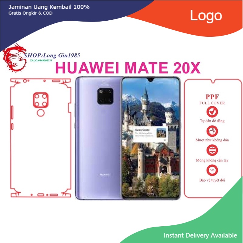 Huawei Mate 20X miếng dán trong Ppf mặt sau và mặt trước chống va đập chống trầy xước