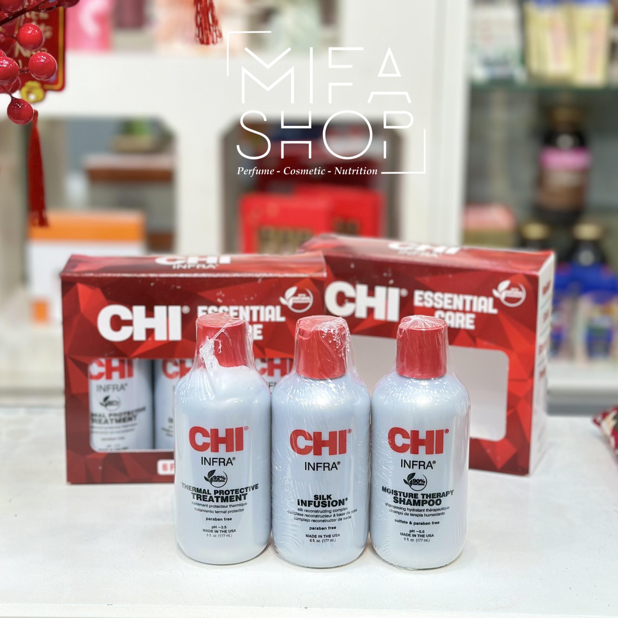 Bộ Dầu Gội, Xả Và Dưỡng Tóc CHI Essential Care 177ml