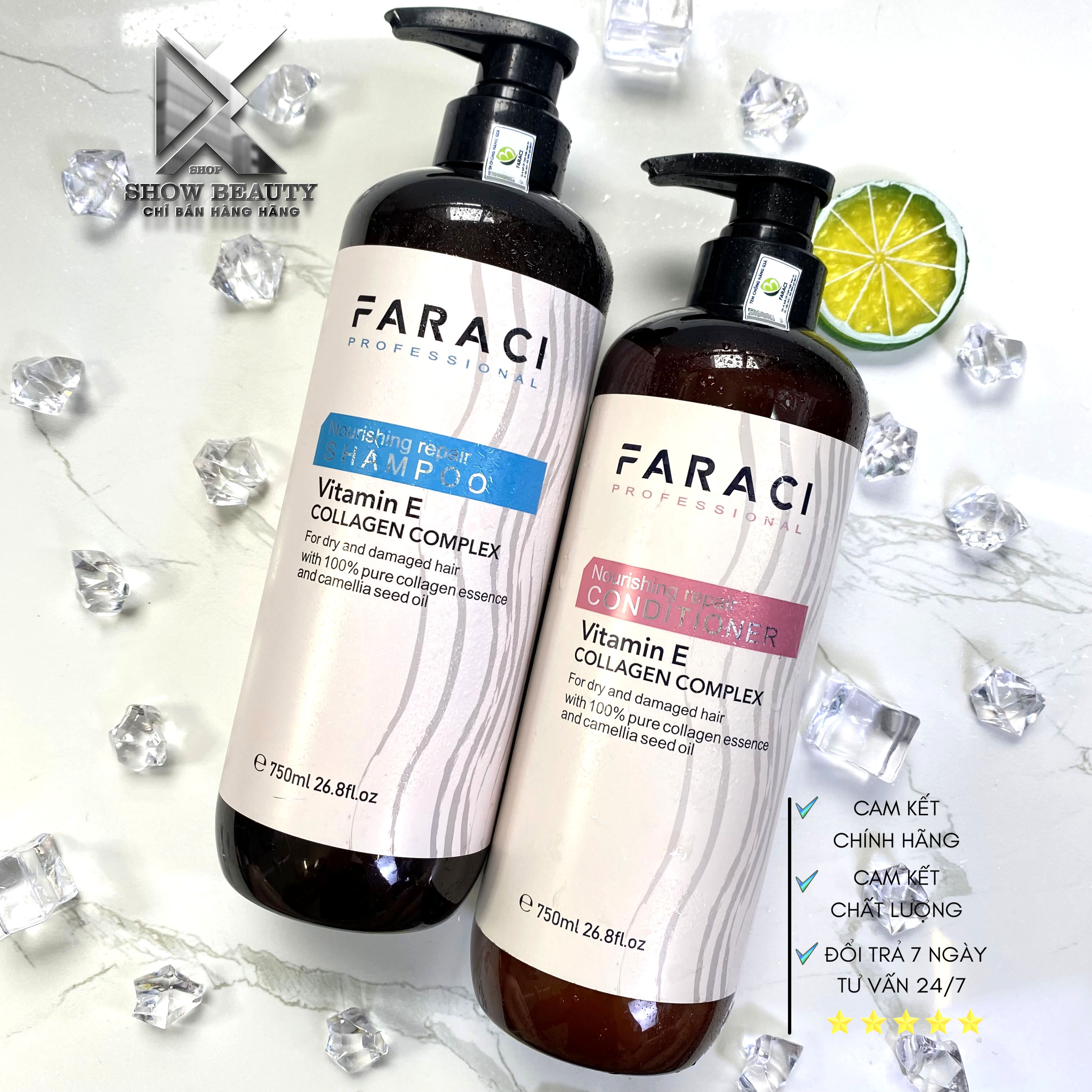 Dầu Gội Xả Faraci Phục Hồi Tóc Siêu Mềm Mượt 750ml