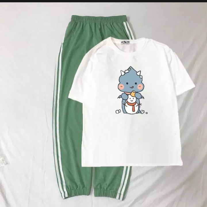 Sét bộ áo thun logo ngực kèm quần ống rộng , áo chất cotton dày dặn , quần cát lên dáng đẹp ,phù hợp đi chơi , mặc ở nhà đều xinh 105