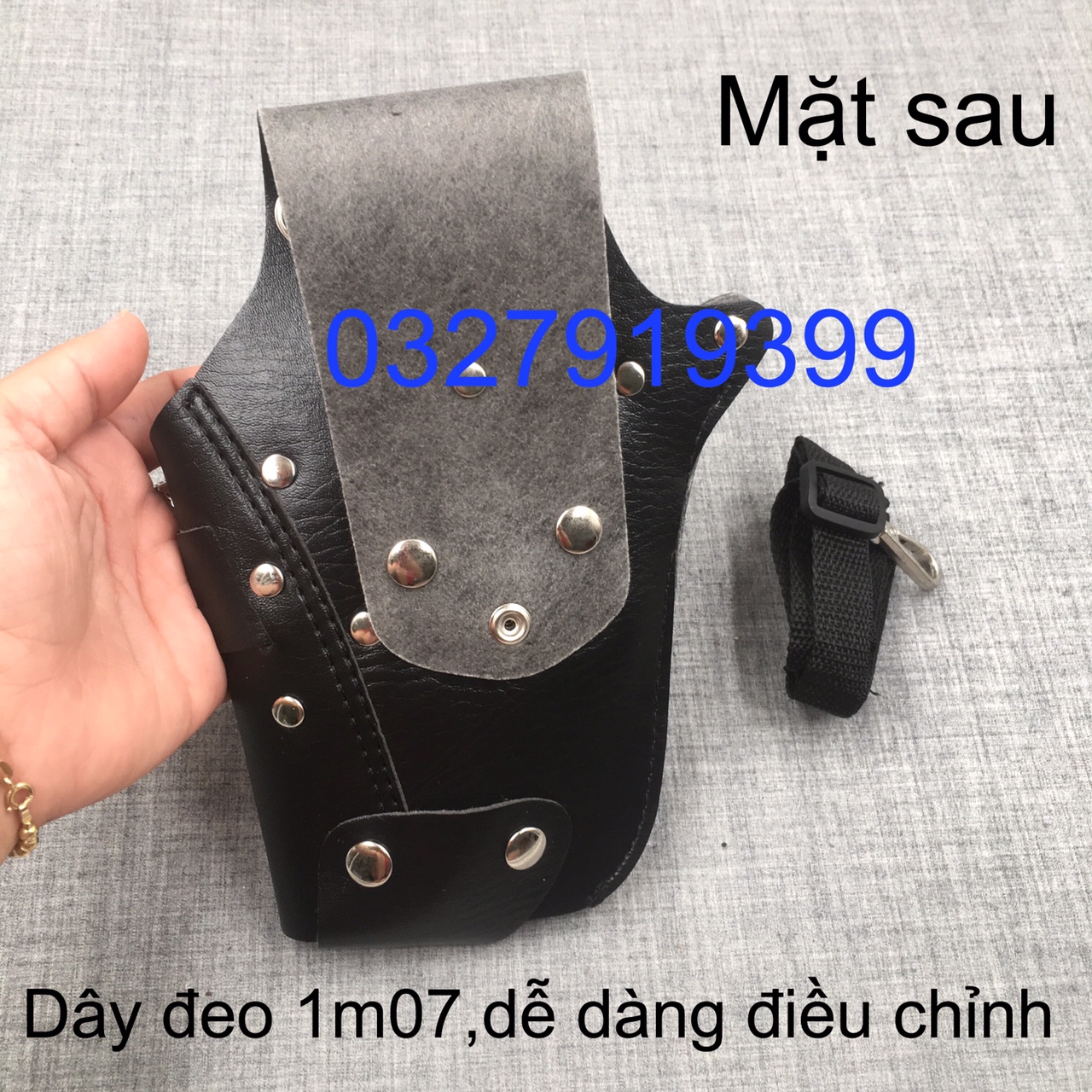 Bao da đựng kéo , bóp đeo đựng kéo cắt tóc B07