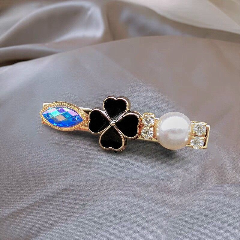 set 2 cái kẹp tóc đính đá siêu xinh đi tiệc lấp lánh