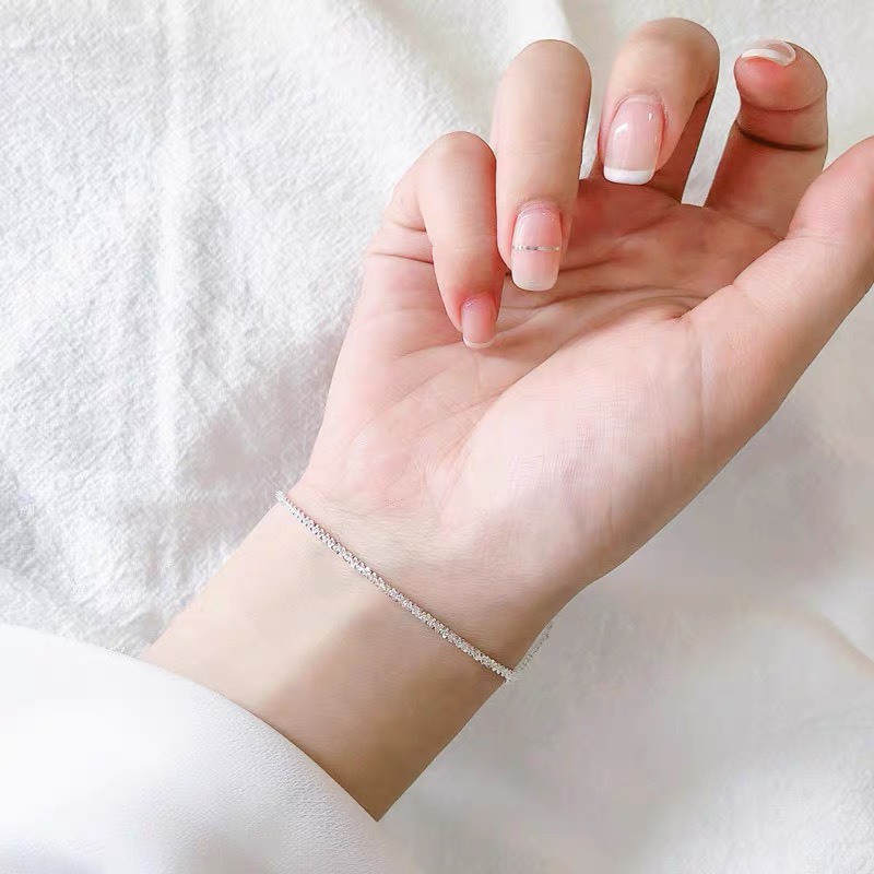 Lắc tay bạc nữ trơn thời trang ngôi sao nhỏ dễ thương