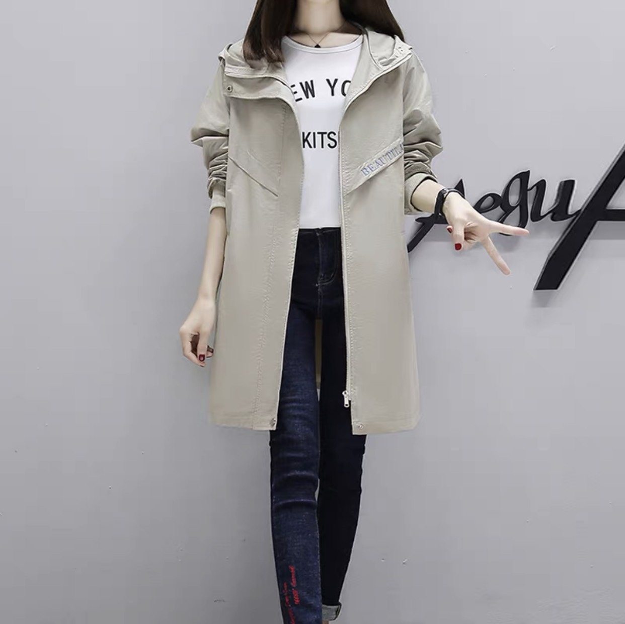 [HCM]ÁO KHOÁC KAKI NỮ PHOM DÀI (Y HÌNH NHA)SIÊU DỄ THƯƠNG PHONG CÁCH HÀN SR25