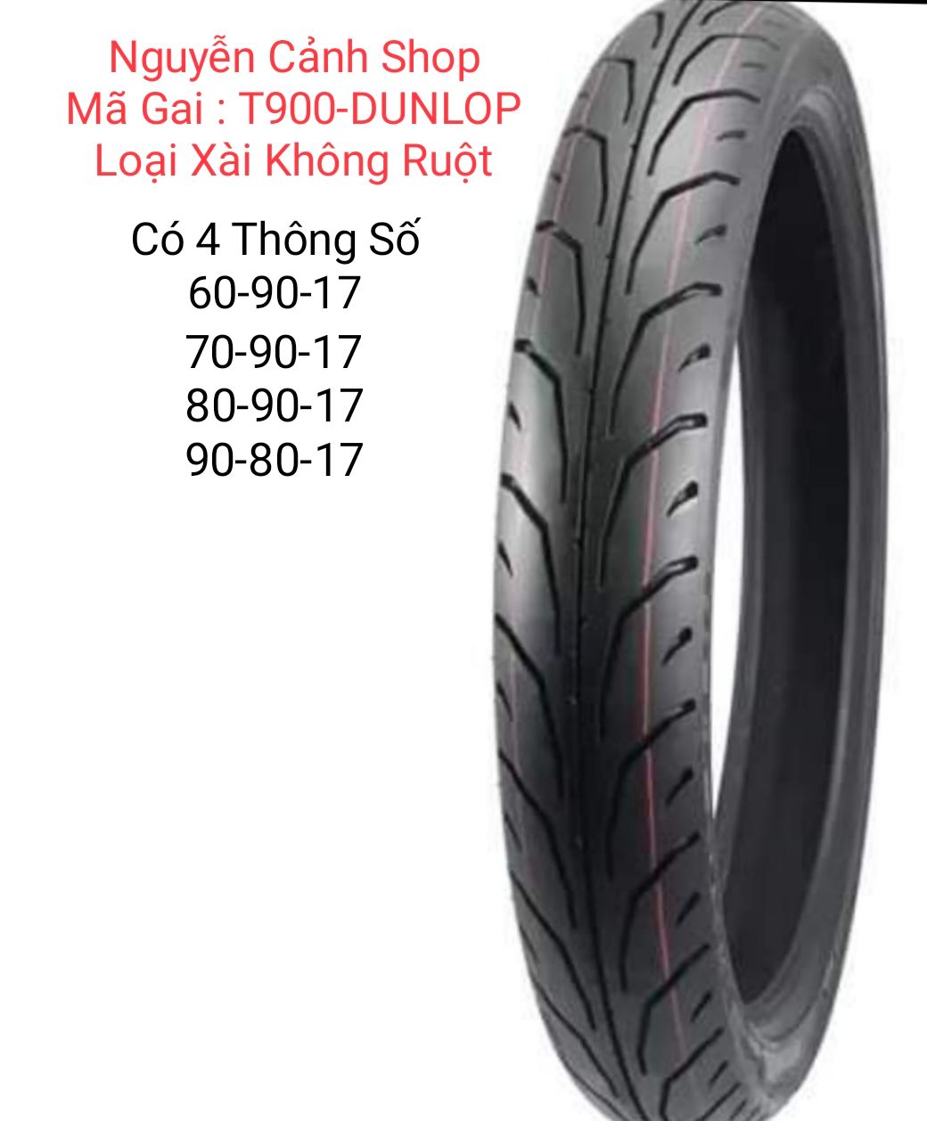 Vỏ Camel DUNLOP Không Ruột 60-70-80-90-17 in-CHEETAH-CMI