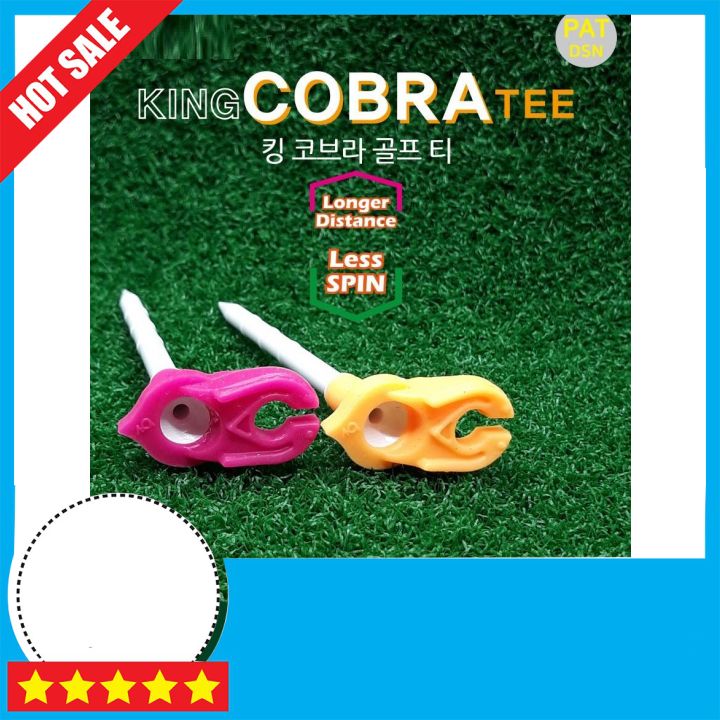 Combo 2 King Cobra Golf Tee Reduce Friction & Side Spin,More Durable & Stable Golf Plastic Tees