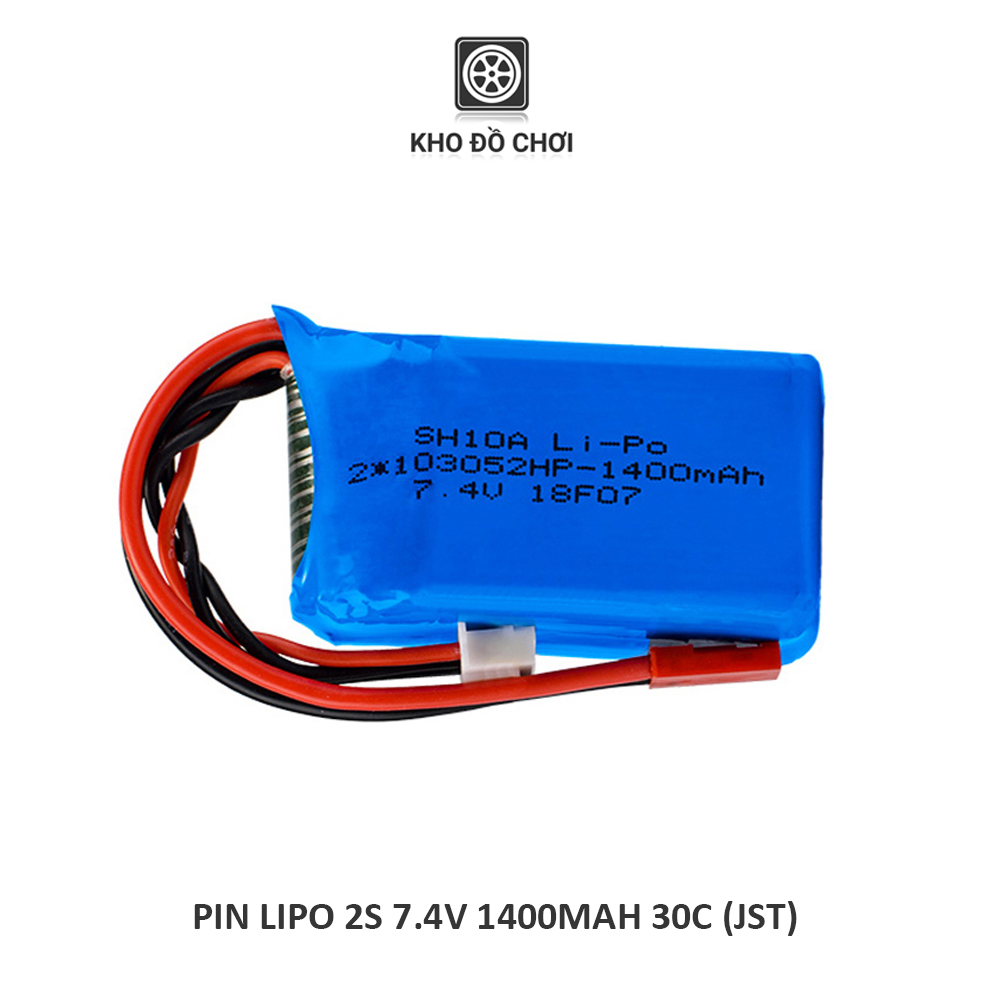 Pin Lipo 2s 1400mAh 7.4V 30C (JST)