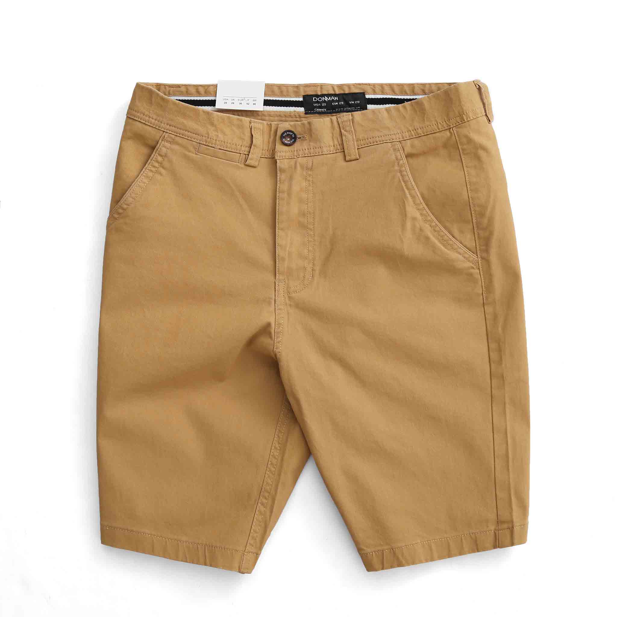 Donman men's khaki shorts upgrade version khaki shorts cotton thick men's khaki elastic slim fit Q12