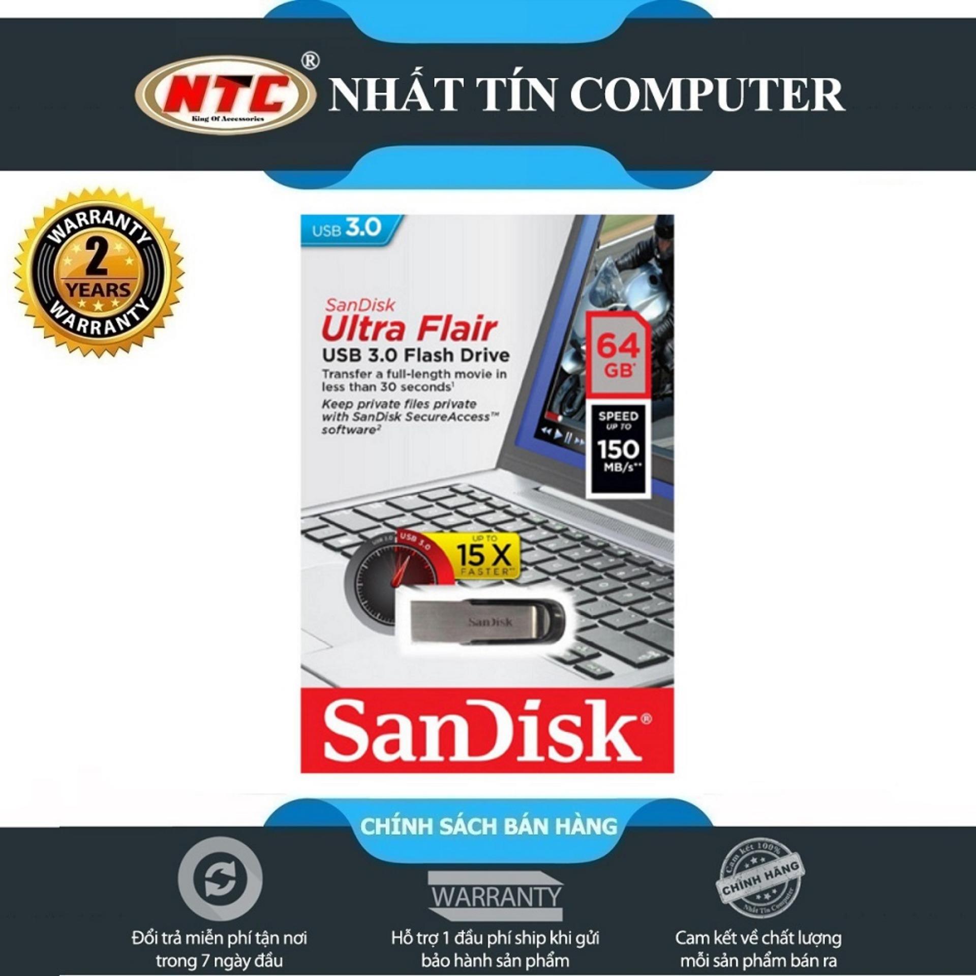 USB 3.0 SanDisk CZ73 Ultra Flair 64GB 150Mb/s (Xám)