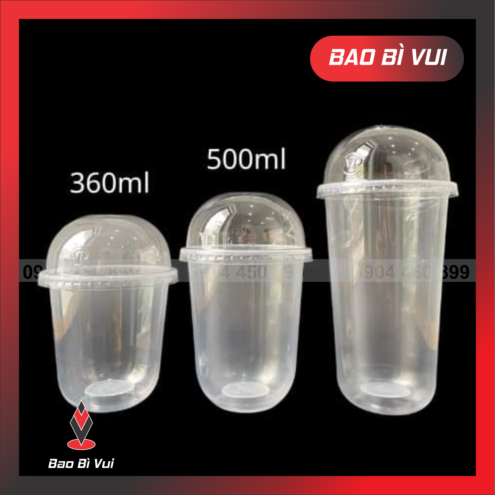 50 Ly PP Đáy Bầu Trà Sữa (360 ml / 500 ml / 700 ml )