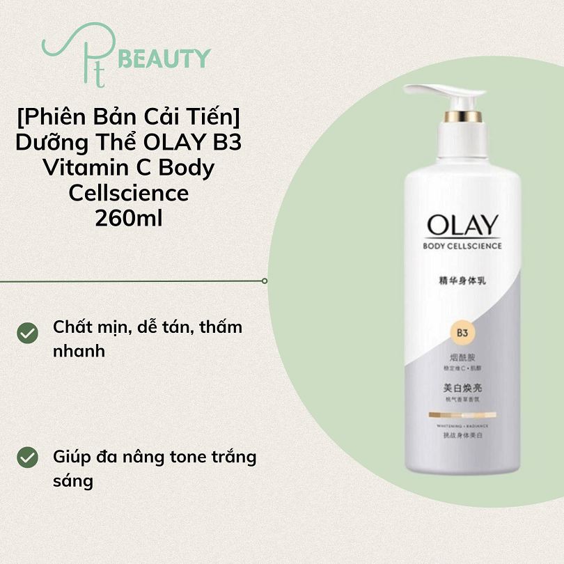 Dưỡng thể olay b3 vitamin c body cellscience 260ml