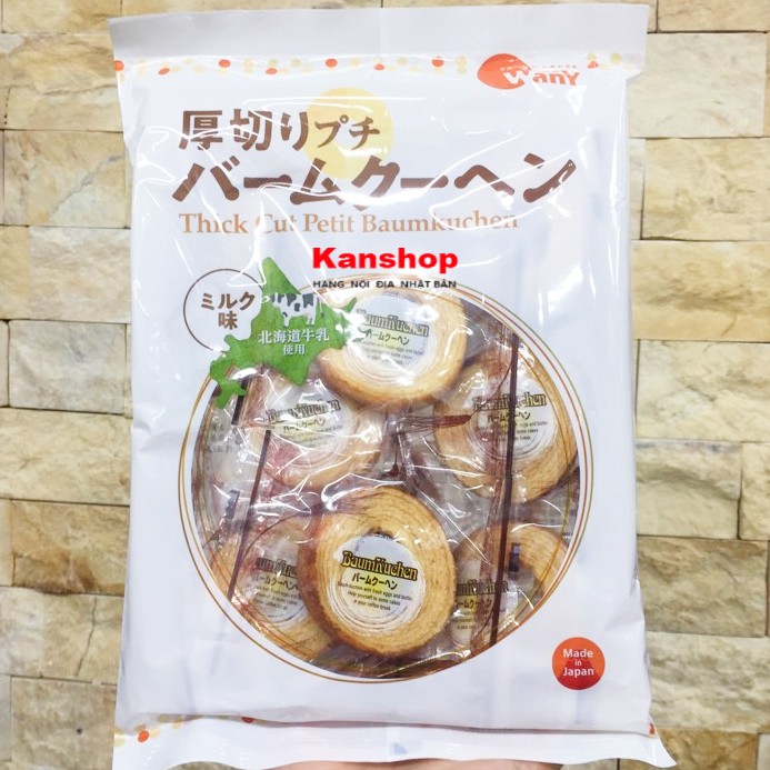 Bánh cuộn Baumkuchen mini vị sữa 190g