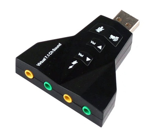Bảng giá Thiết bị chuyển đổi từ USB ra card âm thanh - ra Sound 7.1 hình phi thuyền hỗ trở 2 cổng tai nghe 2 cổng mic tự nhận driver Phong Vũ