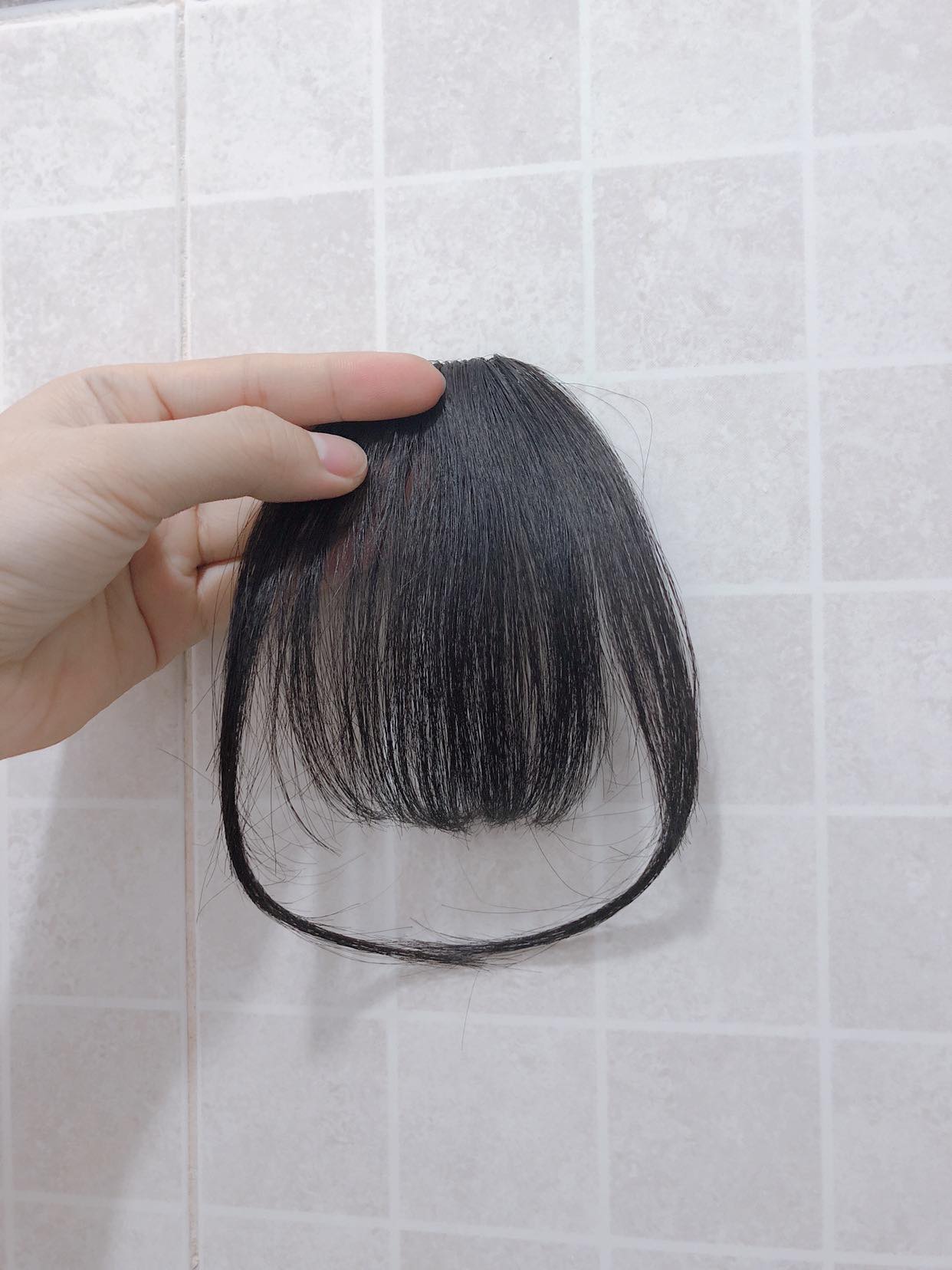 Tóc Mái thưa giả Có Mai, Có Kẹp (màu Nâu đen)