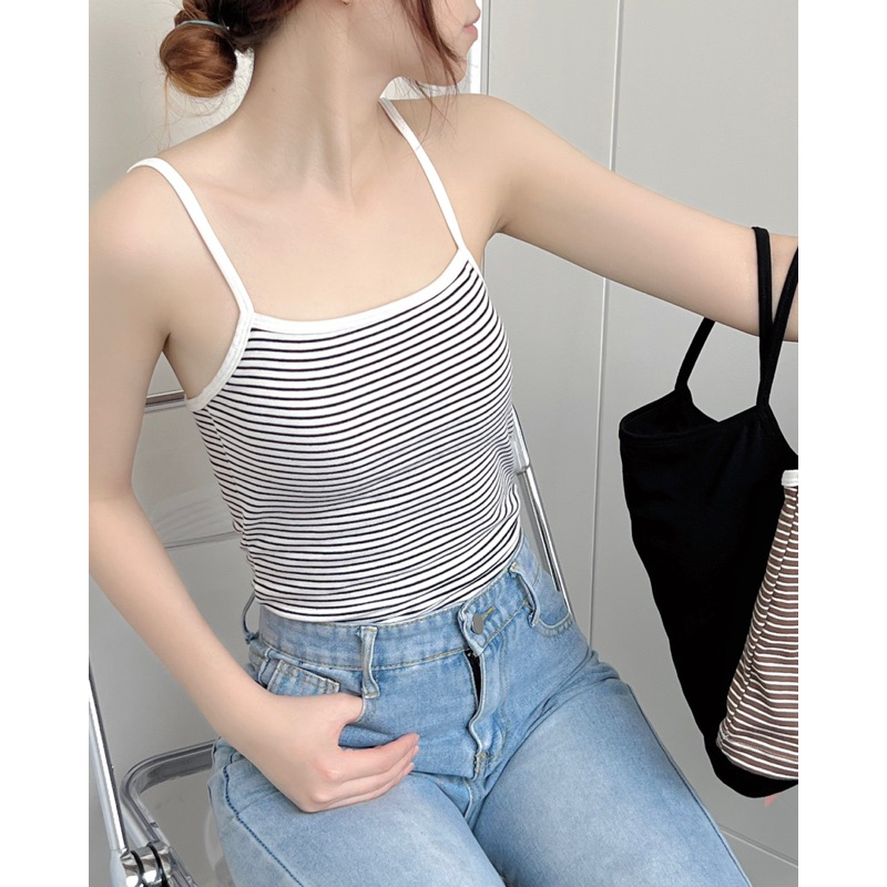 Áo thun hai dây kẻ ngang