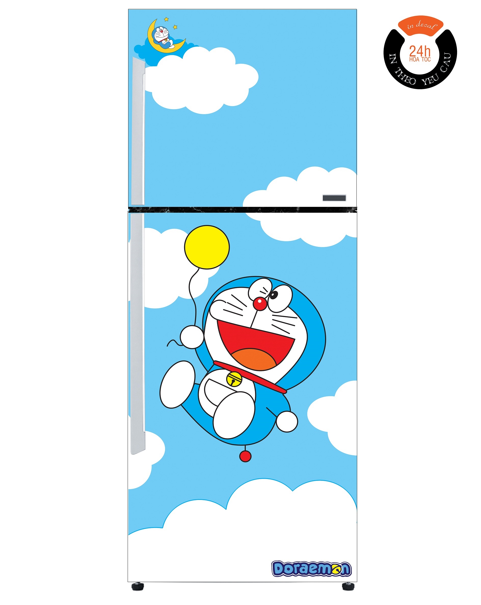 [HCM] Decal Dán Tủ Lạnh DOREMON BÓNG BAY - THUTHAODECOR - DORAEMON