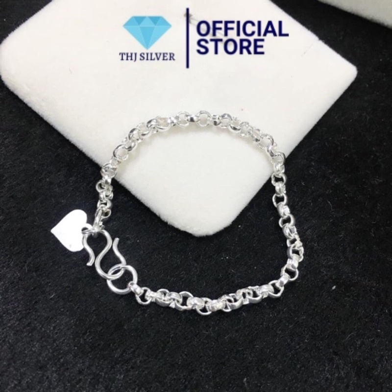 Lắc mo bạc nguyên chất cho bé -thj sliver