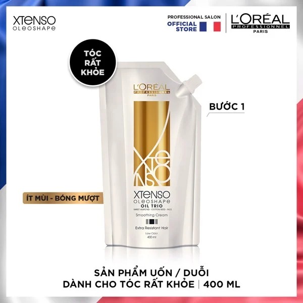 Cặp kem duỗi tóc L’Oréal Professionnel X-Tenso Oleoshape 400ml