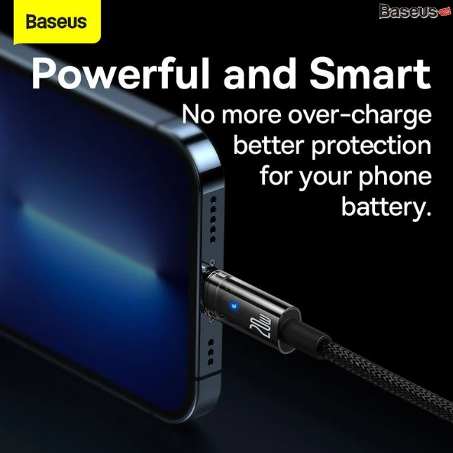 Cáp Sạc nhanh Tự Ngắt Gen2 Baseus Explorer Series cho iPhone/ iPad (Type C to Lightning Auto Power-Off, PD 20W Fast Charging Data Cable )