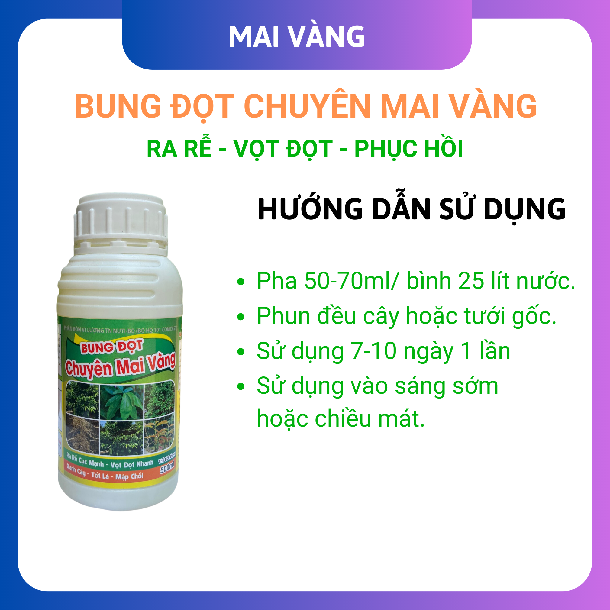 Phân bón mai vàng, siêu vọt đọt chai 500ml