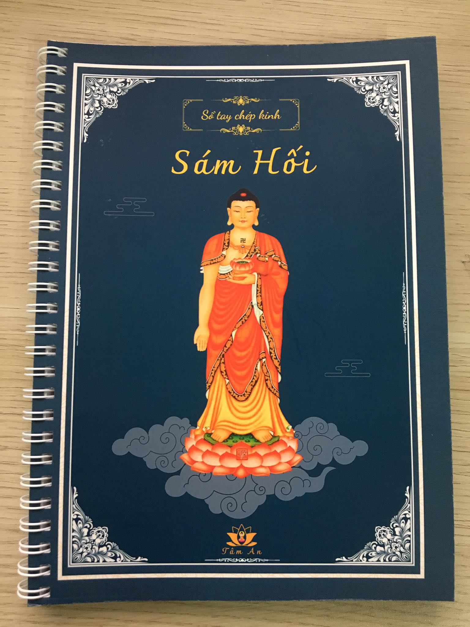 Tặng viết - Vở chép kinh sám hối cao cấp chữ MỜ - Sổ tay chép kinh Sám Hối in mờ lò xo cực đẹp, dày