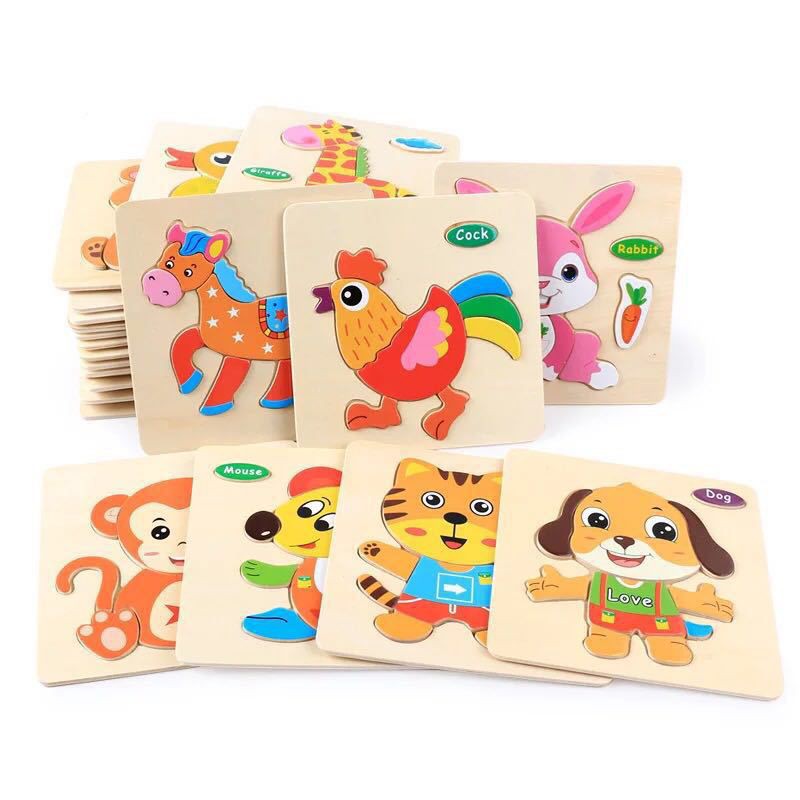 Combo 5 Tranh ghép hình 3D bằng gỗ (giao ngẫu nhiên)